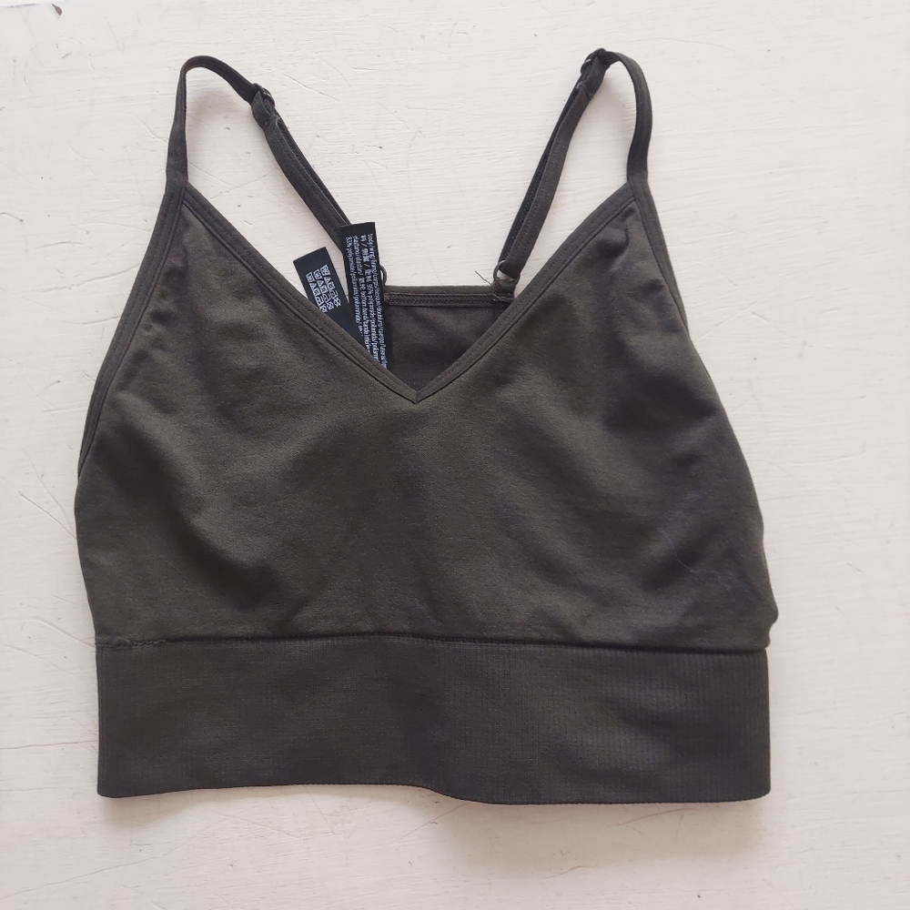 Victoria's Secret PINK Sport Seamless Lightly Lined Bralette Dark Green Sz XS
